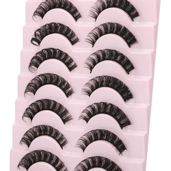 81fDkquE7mL._SL1500_.jpg wiwoseo False Eyelashes Russian Strip Lashes Natural Look Lashes Wispy Volume Russian Lashes 3D Effect Fake Eyelashes 10 Pairs Pack