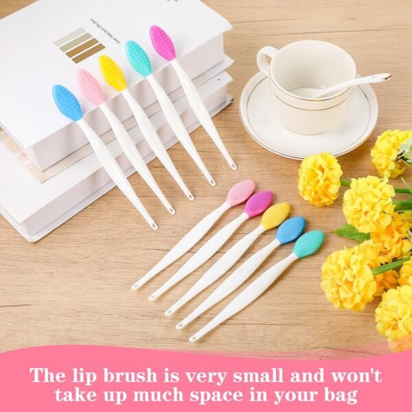 81fIjWufrGL._SL1500_.jpg Soft Double-Side Lips Brush, 10Pcs Silicone Face Scrubber, Lip Scrub Brushes, Nose Clean Scrubber, Blackhead Removal Brushes, Gentle Exfoliating Tool for Lips Care Beauty (5 colors)