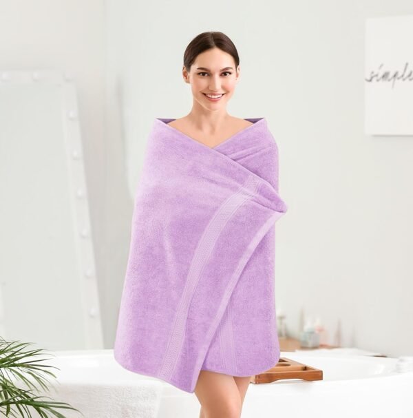 Utopia Towels 4 Pack Premium Bath Towels Set, (27 x 54 Inches) 100% Ring Spun Cotton 600GSM, Lightweight and Highly Absorbent Quick Drying Towels, Perfect for Daily Use (Lavender)