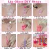 BRIPATI DIY Lip Gloss Making Kit, 46PCS DIY Lip Gloss Kit to Make Your Own Lip Gloss, Moisturizing Lip Glaze Handmade Set, Beginner Lip Gloss Kit, Lip Gloss Making Supplies Set for Women Girls