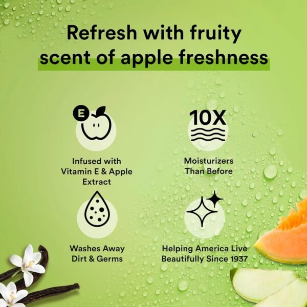 Suave Moisturizing Body Wash, with Juicy Apple and Vitamin E Extract, No Parabens, No Phtahaltes, 18 Oz Pack of 6