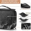 Elviros Hanging Toiletry Bag Removable Travel Bag PU leather Makeup Cosmetic Organizer Kit, Black