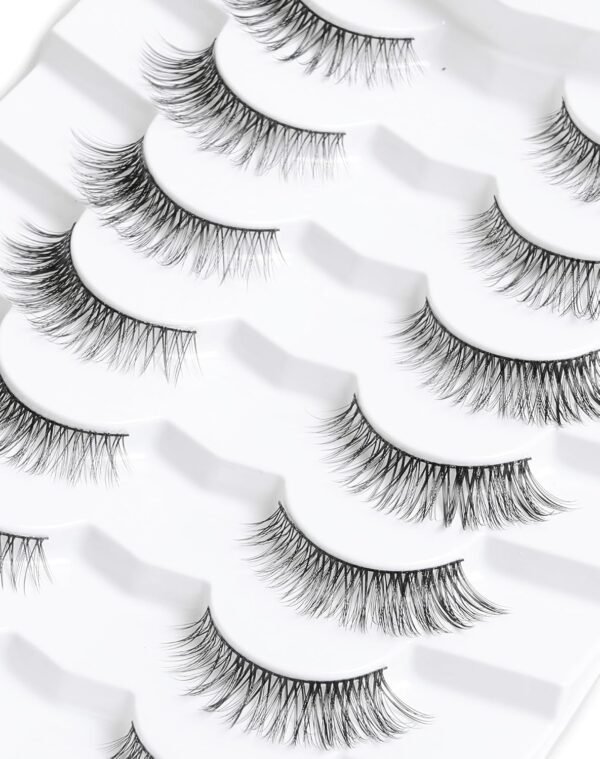 81fvjikzOIL._SL1500_.jpg Onlyall Natural Lashes Wispy Lashes Natural Look False Eyelashes Natural Flared Eyelashes False Eye Lashes Soft Fluffy Lashes 7 Pairs DK53