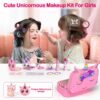 Kids Makeup Kit for Girl - 2 In 1 Kids Washable Makeup Toys & Nail Art Kit with Nail Dryer and Cosmetic Storage Case, Kids Play makeup for Girls, Real Girl Makeup Set for Ideal Gift Toys for 3-12 Year