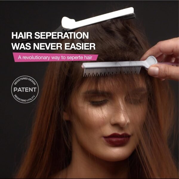 81gb9N7SymL._SL1500_.jpg Teasing Clip Comb (5 Pack) Hair Coloring Styling Tools for Highlights Balayage Ombré Trimming Cutting Flat Iron Guide - Straightener Straightening Comb, Pink / Gray