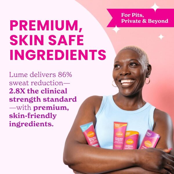 Lume Whole Body Deodorant Plus Sweat Control - Smooth Cream Tube - 72 Hour Odor And Sweat Control - Baking Soda Free, Skin Loving - 3.0 ounce (Pack of 2) (Clean Tangerine)