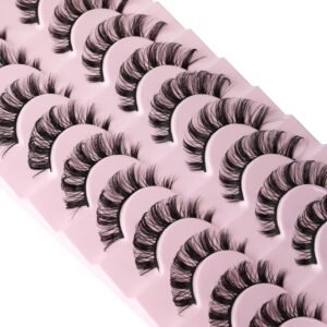 81hKhyYkqyL._SL1500_.jpg wiwoseo Eyelashes Russian Strip Lashes Fake Eyelashes Russian Volume Natural Wispy Lashes 15MM Natural Lashes 10 Pairs Pack