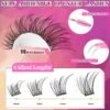 81hLuje7iXL._SL1500_.jpg Self Adhesive Eyelashes Clusters Kit Lash Clusters DIY Eyelashes Pre Glued Lashes Extensions No Glue Needed lash Clusters D Curl Individual Lashes(A02,10-16mm,110Pcs)