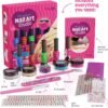 Nail Art Studio for Girls - Birthday Gift - Nail Polish Kit for Kids Ages 7-12 Years Old - Girl Gifts Ideas - Gift Set - Girly Stuff - Polish, Pens, Glitter, Stickers, Gems, Filer - 8 9 10 11 12 Year