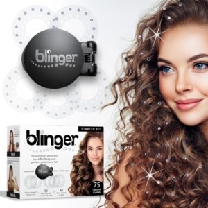 81hWcYLfAL._SL1500_.jpg blinger® Starter Kit | Women's Hair Styling Tool + 75 Precision-Cut Glass Crystals | Bling in Seconds! Bedazzling Multi-Faceted Gems | Hair-Safe – Bling In Brush Out