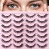 81haCQfWGIL._SL1500_.jpg Russain Strip Lashes D-Curly False Eyelashes Natural Look Wispy Cat Eye Lashes that Look Like Eyelash Extensions 3D Lashes Pack