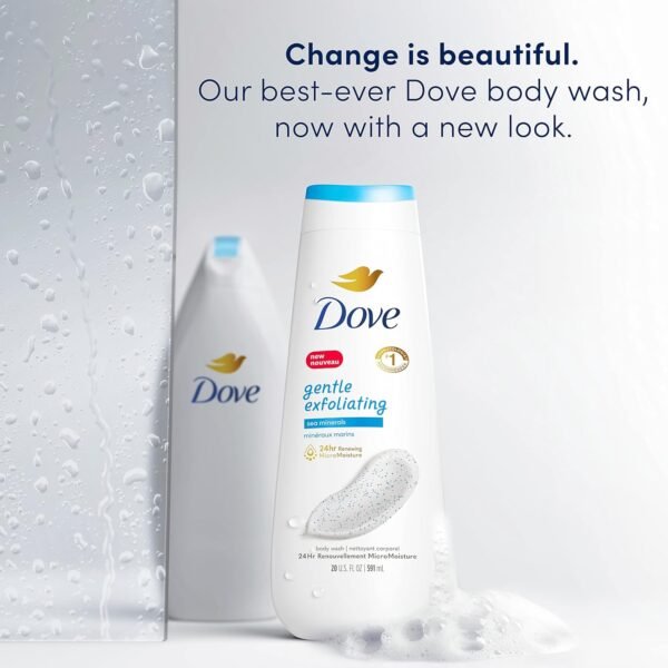Dove Body Wash Gentle Exfoliating With Sea Minerals 4 Count Instantly Reveals Visibly Smoother Skin Cleanser That Effectively Washes Away Bacteria While Nourishing Your Skin 20 oz
