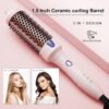 81heXVc6rVL._AC_SL1500_.jpg K&K 1.5 Inch Ceramic Tourmaline Ionic Curling Brush Volumizer - Hot Brush Creates Root Volume & Loose Curls, Volume Curls, Hair Styling Tool