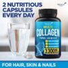 Multi Collagen Pills (Types I, II, III, V & X) - Multi Collagen & Bone Broth Capsules - Made in USA - Grass Fed Collagen Peptides - Anti-Aging Collagen Supplements - Hydrolyzed Collagen Capsules