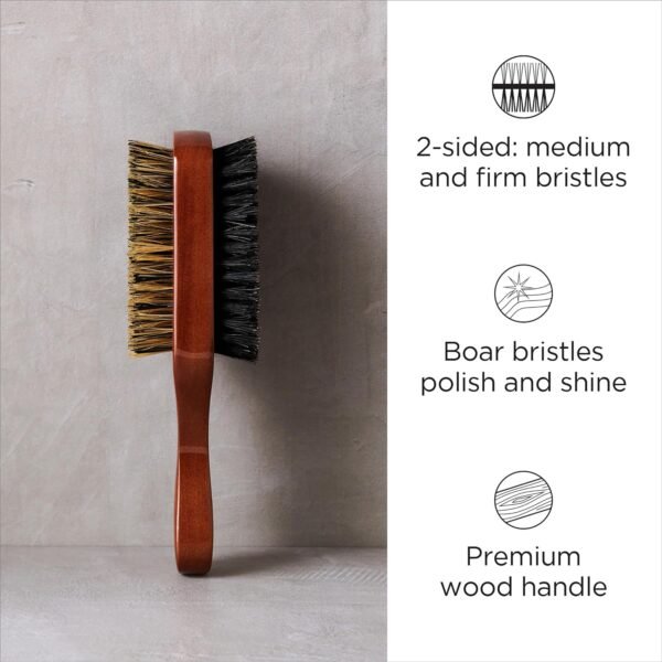 81hzFedDvLL._SL1500_.jpg Diane Premium 100% Boar Bristle 2-Sided Club Brush for Men and Barbers, Medium and Firm Bristles for Thick Coarse Hair, Detangling, Smoothing
