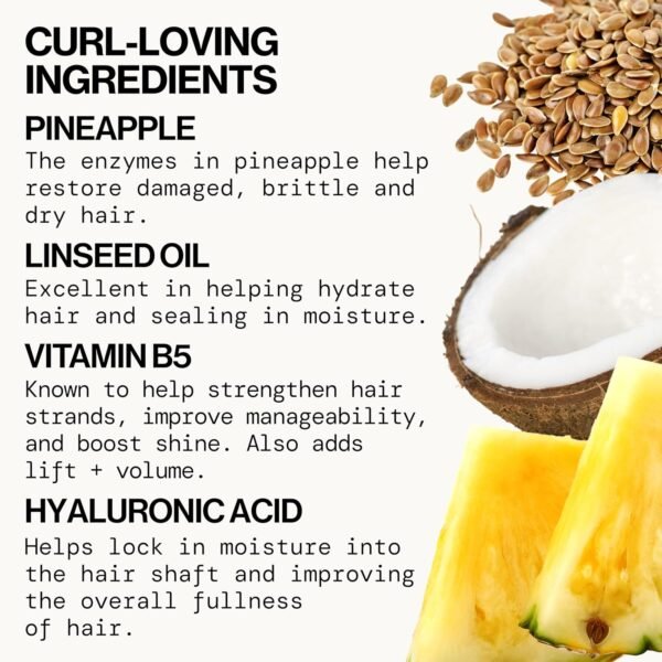 Pacifica Pineapple Curls Refresher Mist Frizz Control Spray & Curly Hair Enhancing -w/Hyaluronic Acid Vitamin B5 & Natural Plant Oils Revitalizes Curls - Vegan Cruelty Free Dermatologist Tested