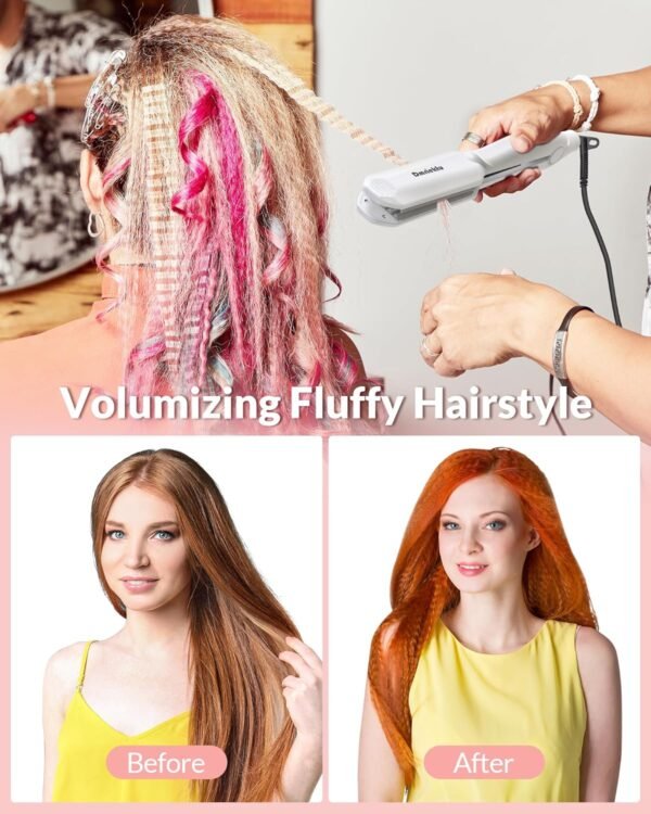 81i8DoX0VUL._AC_SL1500_.jpg Hair Crimper for Women, Dmriektu Crimping Iron for Volumizing Fluffy Hairstyle, Crimper Hair Iron with Ceramic Hair Styling Tools for Women Girls Adjust Temp Dual Voltage Auto Off