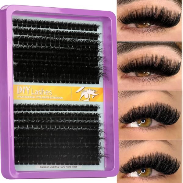 C Curl Lash Clusters Extensions 280 Pcs Individual Eye lash Clusters 100D Cluster Eyelash Lashes Wispy Clusters Lashes Makeup at Home - DIY Lash Extension Kit for Self Application (9-18MM) Mix