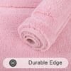 SHACOS Soft Fluffy Bathroom Runner Rugs Set of 3 Bath Mats with U Shape Toilet Rugs Non Slip Washable Bath Rugs Absorbent Bathroom Carpet for Shower Tub, Pink