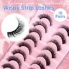 81ilWmiDL1L._SL1500_.jpg Fake Eyelashes Wispy Strip Lashes False Eyelashes Soft False Lashes by GEMERRY(10 Pairs, A03)