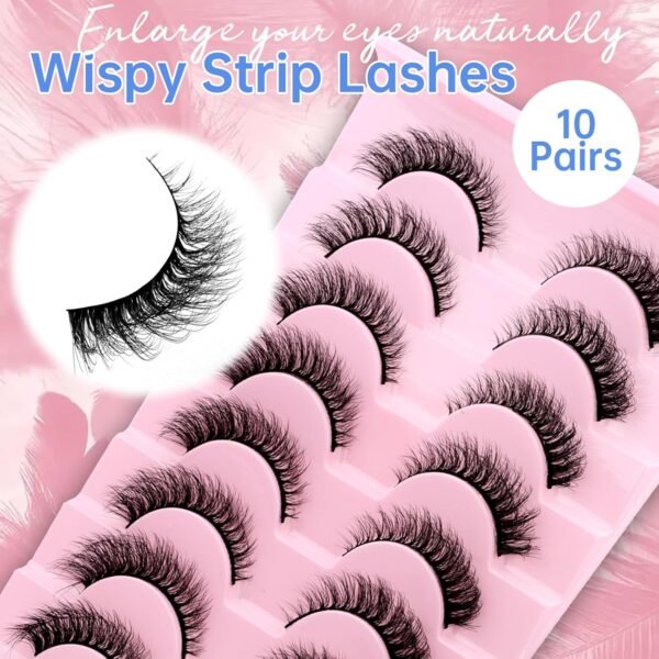 81ilWmiDL1L._SL1500_.jpg Fake Eyelashes Wispy Strip Lashes False Eyelashes Soft False Lashes by GEMERRY(10 Pairs, A03)