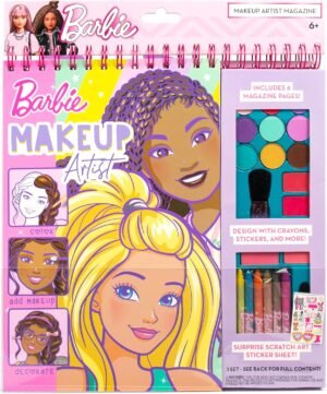Horizon Group USA Barbie Magazine - Create Hair & Makeup Looks with 130+ Stencils, 180+ Stickers, Crayons & Pretend Makeup