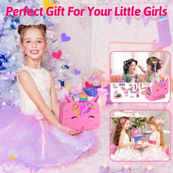 Kids Makeup Kit for Girl - Kids Washable Makeup Girls Toys with Cosmetic Case, Real Girl Makeup Sets for Kid Children Christmas Birthday Gifts Toys for 3 4 5 6 7 8-12 Year Old Girls