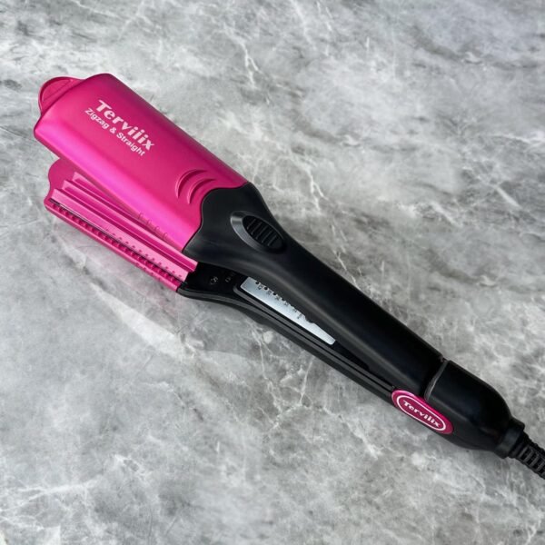 81jd0WnwcjL._AC_SL1500_.jpg Terviiix Crimper Hair Iron with 4 Interchangeable Plates, Keratin & Argan Oil Infused Hair Crimper for Women, Volumizing Crimping Iron for Thin Fine Hair, 5 Heat Settings & 60 Mins Auto Off, Pink