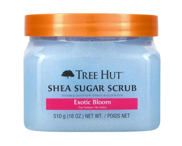 Tree Hut Exotic Bloom Shea Sugar Scrub | Exfoliating Body Scrub Removes Dead, Dry Skin for a Soft & Hydrated Feel | Nourishing Essential Body Care | 18 fl oz.