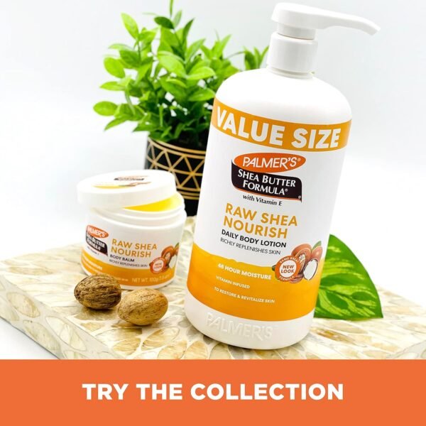 Palmer's Shea Formula Raw Shea Body Lotion for Dry Skin, Hand & Body Moisturizer, Value Size Pump Bottle, 33.8 Ounces (Pack of 1)