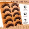81jhDTyOYYL._SL1500_.jpg Faux Mink Lashes Fluffy 3D False Eyelashes 18mm Wispy Volume Lashes that Look Like Extensions 5 Pairs Strip Lashes by FOINEMYED