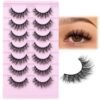 81jz0An38gL._SL1500_.jpg FANXITON Wispy False Eyelashes Natural Look Short Mink Lashes 3D Faux Mink Eyelashes 7 Pairs Pack