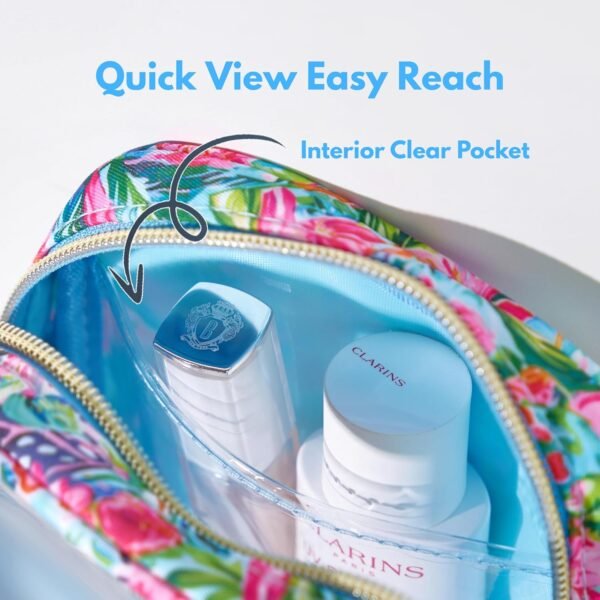 Yarnic Small Makeup Bag Clear Cosmetic Bag for Purse, Mini Makeup Travel Case, Travel Essentials for Women, 2 Pack, Tropical