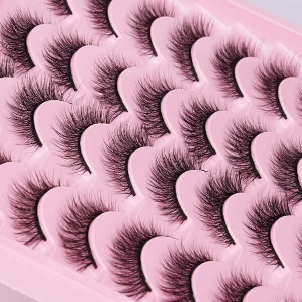 81k5PSJkLHL._SL1500_.jpg Lashes Natural Look Wispy Fasle Eyelashes 12mm Short Faux Mink Eyelashes Cat Eye Natural Strip Lashes Pack by Zegaine 16 Pairs