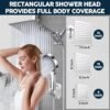 Shower Head,8”Rain Shower Head with Handheld Spray Combo with 11'' Angle Adjustable Extension Arm/Flow Regulator/Shower System,High Pressure Rainfall Shower Head Bathroom,Chrome