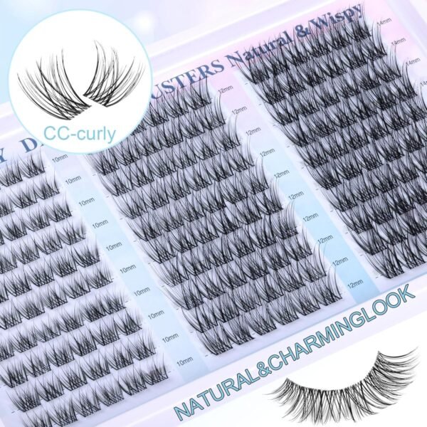 81kY00jAQaL._SL1500_.jpg Lash Clusters Wispy Eyelash Clusters Natural CC-Curly Cluster Lashes zanlufly Wispy Individual Lashes 180Pcs Eyelash Extension 10 12 14MM DIY Lash Extension