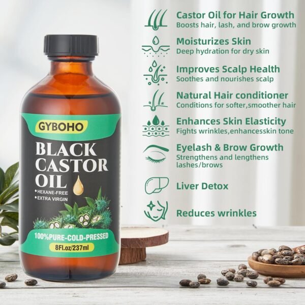 81kaGU9OSpL._SL1500_.jpg 8OZ Jamaican Black Castor Oil for Hair Growth,Eyelashes & Eyebrow Nourishment, and Skin Hydration,100% Pure and Natural Organic Castor Oil Cold Pressed Glass Bottles