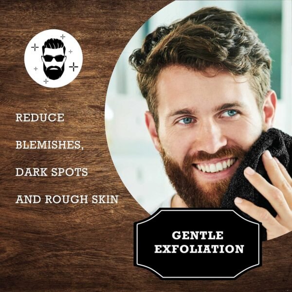 Terry Wash Cloths for Face and Body, Dual-Sided Cleansing and Exfoliating Washcloths, Machine Wash, Black, 3 Count