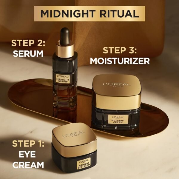 L'Oreal Paris Age Perfect Cell Renewal Midnight Eye Cream, Antioxidant-Rich Under Eye Cream to Treat 8 Signs of Aging, Includes Night Cream Sample