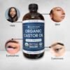 81l6HKCjHL._SL1500_.jpg Florisan Organic Castor Oil 16oz Glass Bottle, Cold Pressed, Hexane-Free, Non-GMO, 100% Pure Castor Oil for Hair Growth, Skin, Lashes, Eyebrows, EWG Verified & USDA Organic Certified
