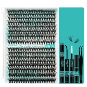 81l7t4GKAFL._SL1500_.jpg Lash Clusters Kit 320Pcs,30D 40D Eyelash Extension Kit,Lash Bond and Seal Waterproof,Lash Remover for Individual Cluster Lashes Kit,Lash Applicator Tool for DIY Lash Extension Kit(D-Mix9-16mm Kit)