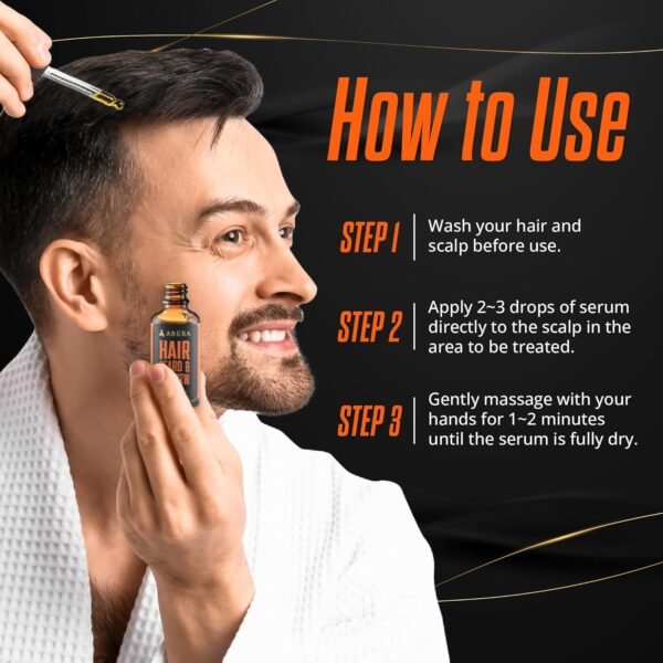 Abera Hair Growth Serum for Hair Loss, Natural Hair Regrowth Treatment for Hair & Beard with Biotin & Castor Oil, Recommended Combo (2 Serum + Gift)
