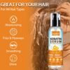 Keratin Hair Serum for - Heat Protectant with Castor Oil Treatment for Frizzy, Dry & Damaged Hair - Nourishes and Repairs Hair for Shine and Softness