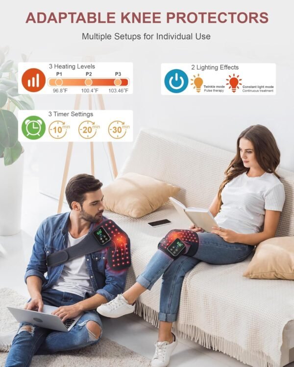 Red Light Therapy for Knee, Astarexin 72 LED Knee Wrap 3000mAh Rechargeable, Cordless Infrared Light Therapy Knee Brace Therapy Pad for Knee Shoulder Elbow Joint Relief, FSA or HSA Eligible