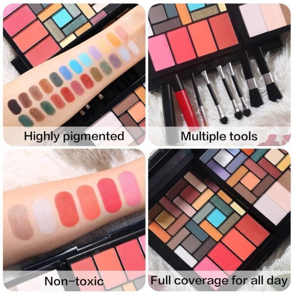 All in One Professional Makeup Gift Kit for Women Full Kit - Included 54 Eyeshadows Face Blusher Highlighter Eyebrow Makeup Brushes Contour Lip Gloss Mascara, Suitable for Christmas