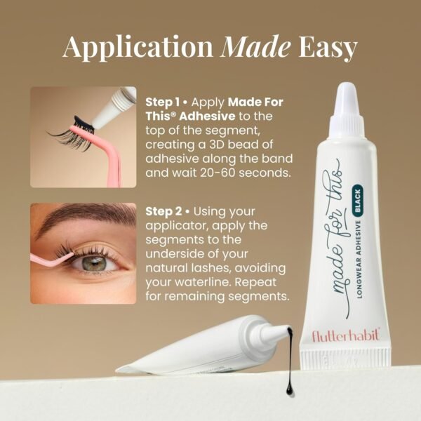 81lqYvNCnBL._SL1500_.jpg FlutterHabit Made for This Adhesive for Eyelash Extensions - Your Ultimate All-Day Hold Lash Cluster Glue for Effortless, Stunning, and Long-Lasting Eyelashes - All-in-one Lash Glue