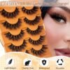 81m1s3ffDgL._SL1500_.jpg Faux Mink Lashes Fluffy 3D False Eyelashes 18mm Wispy Volume Lashes that Look Like Extensions 5 Pairs Strip Lashes by FOINEMYED