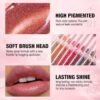 LANGMANNI 2 Colors Diamond Glitter Lip Gloss Set,Long Lasting High Shine Shimmer Liquid Lipstick Set,Hydrating,Moisturizing Lip Gloss Kit Gift Makeup For Girls(#05+06)