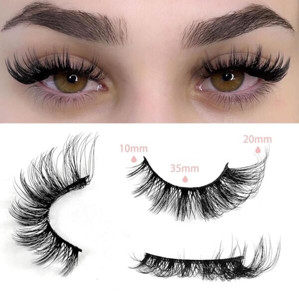81m7QBMrDL._SL1500_.jpg False Eyelashes Strip Lashes Wispy Yasnai Cat Eye Lash Fake Eyelash Natural Look Volume 18mm Mink Fluffy Fox Eyelashes 7 Pairs Pack 9D