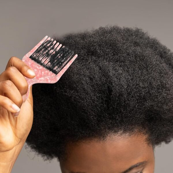 81mTsJbjKmL._SL1500_.jpg VOCOSTE Wide Tooth, Afro Hair Pick Comb, Hair Styling Tool for Men Women, Plastic, Pink, 4.8 Inch